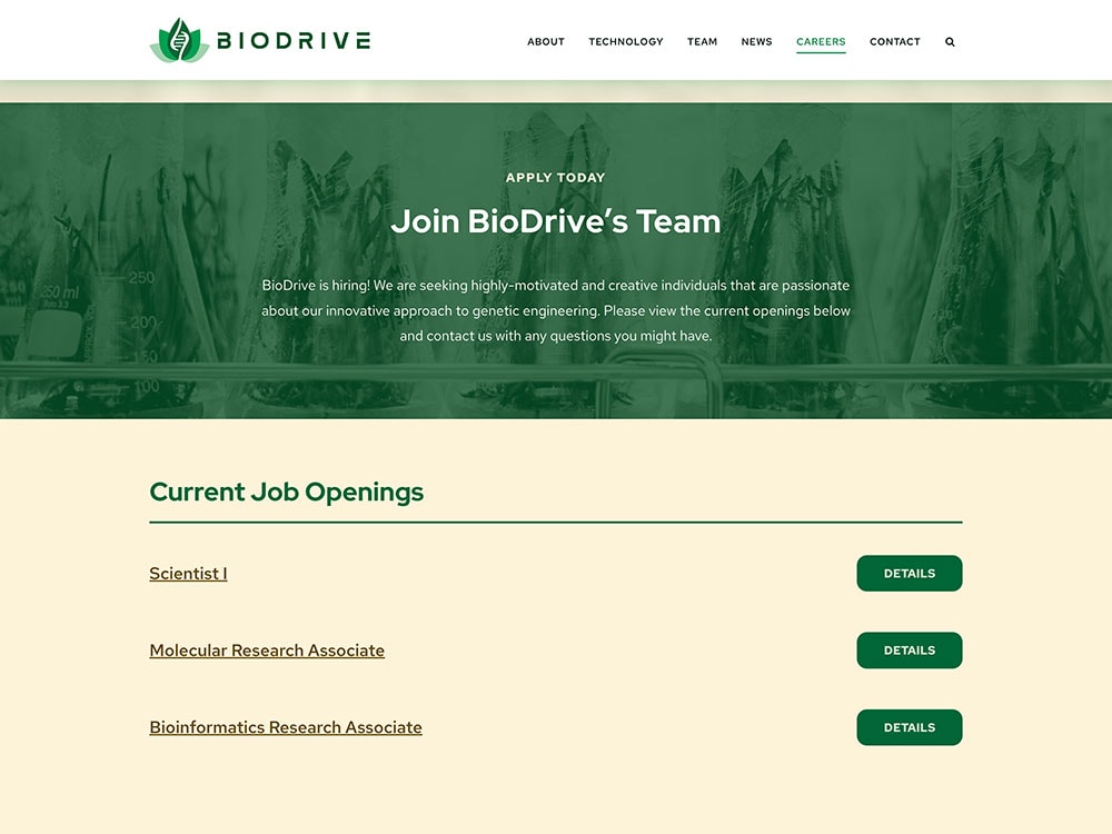 BioDrive Careers Page