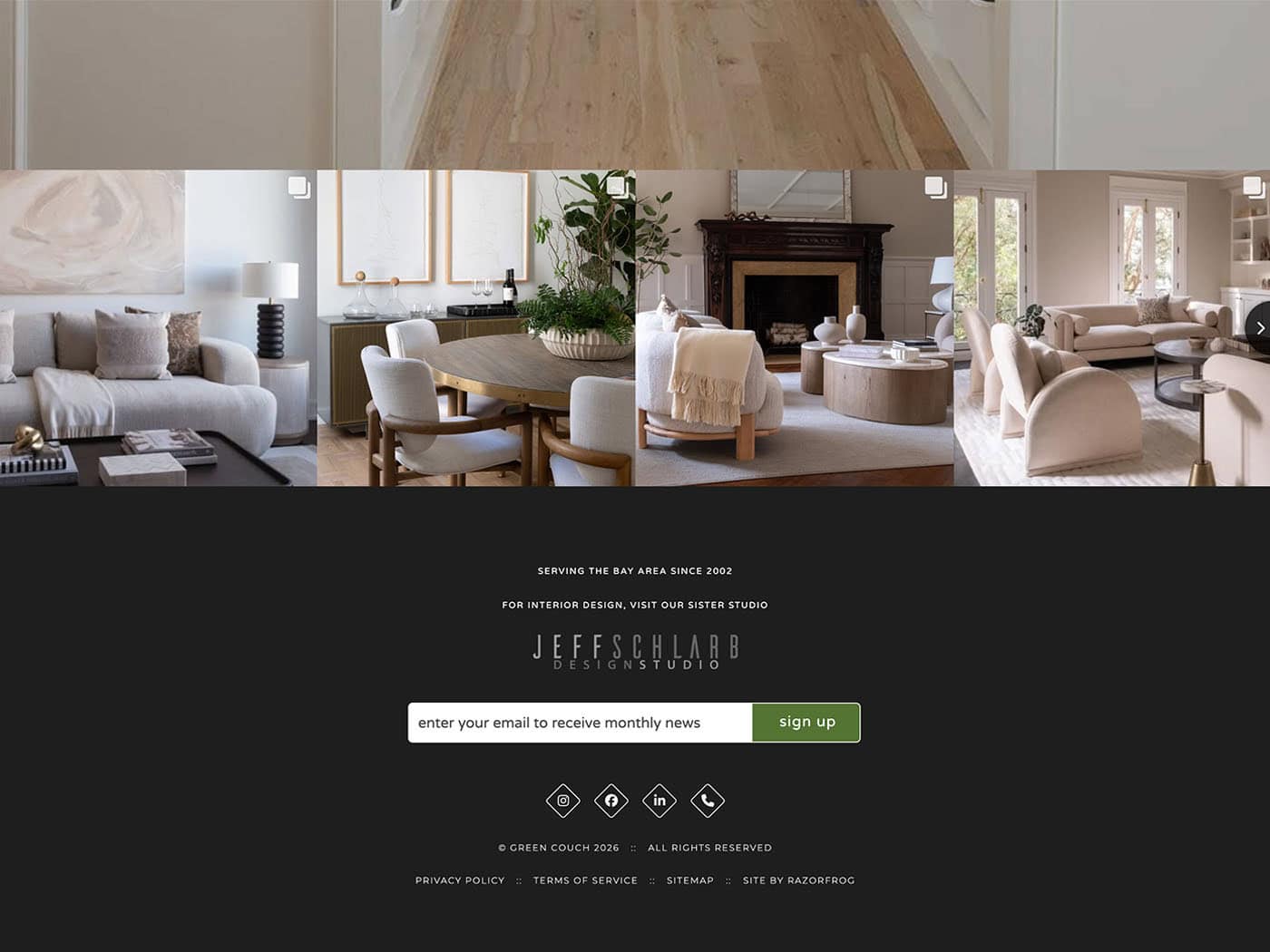 Green Couch Homepage 2 and Footer