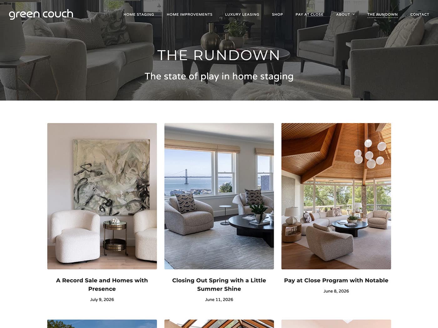 Green Couch THE RUNDOWN Page