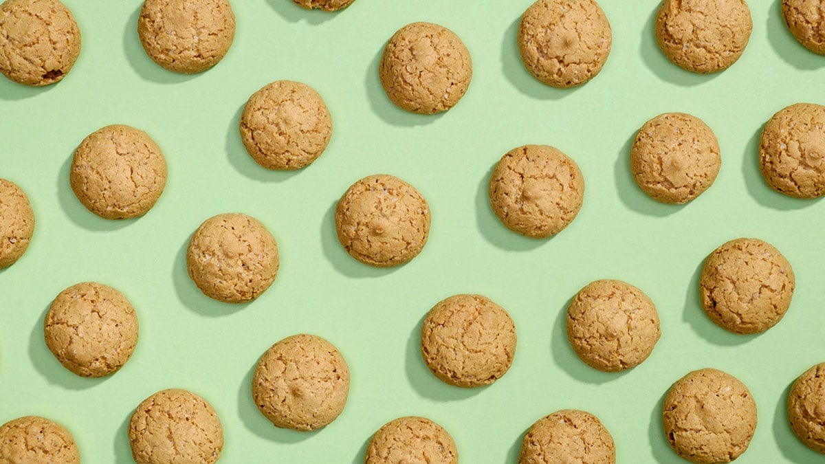 Cookies Placed on Tea Green Background