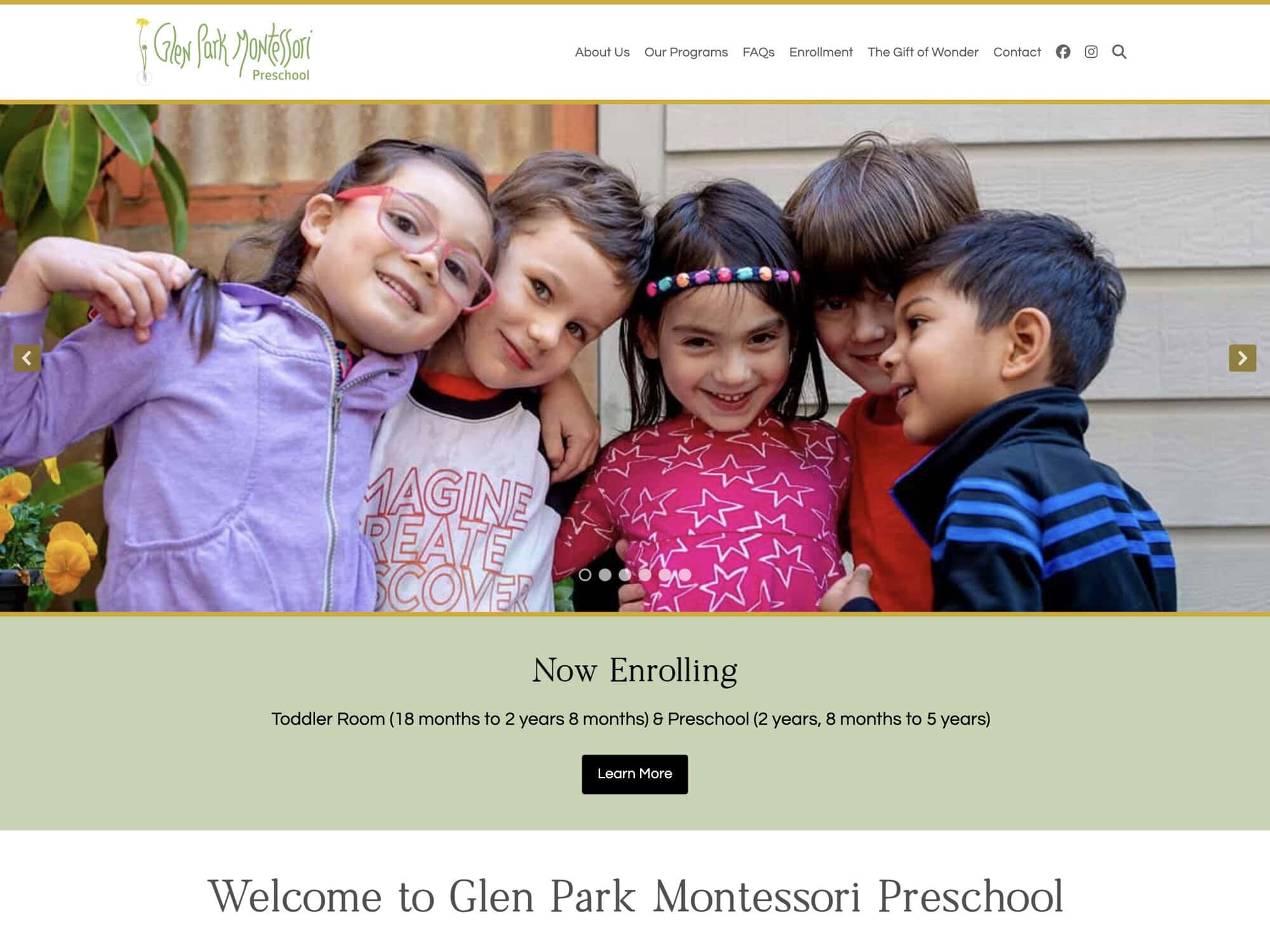 Glen Park Montessori Homepage 1