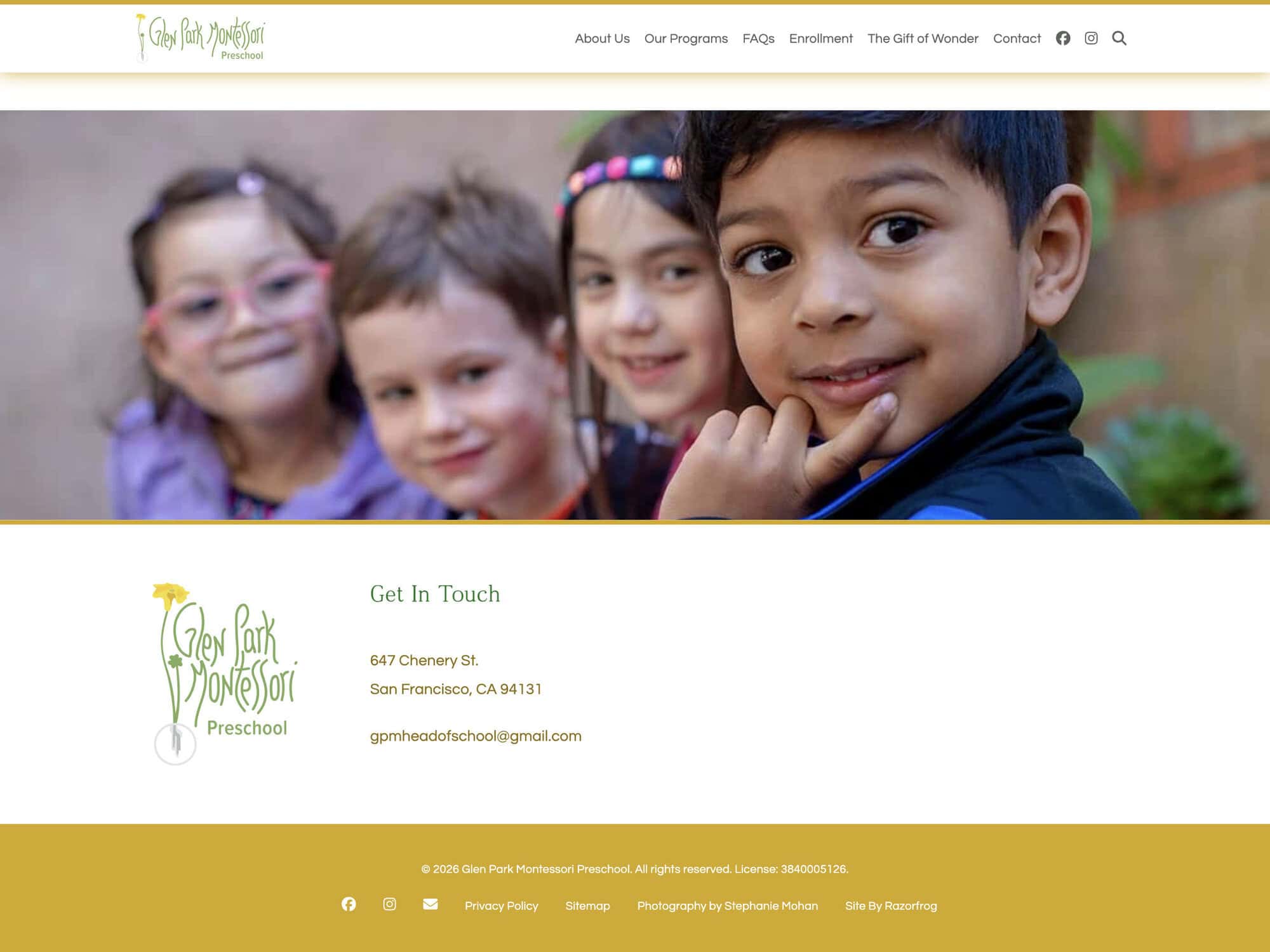 Glen Park Montessori Footer