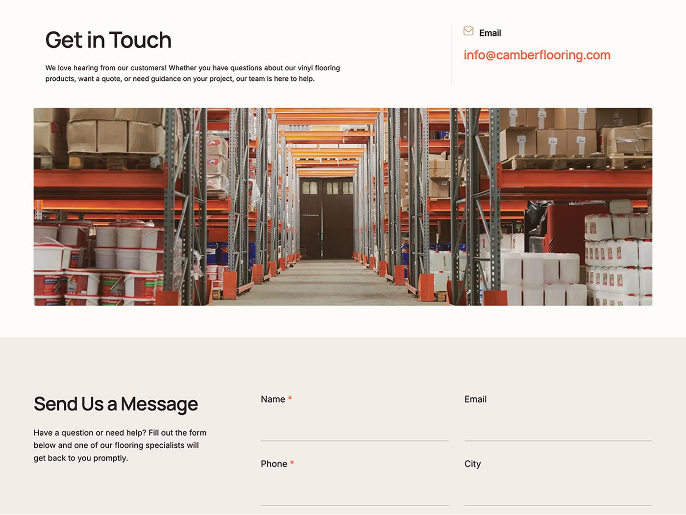 Camber Flooring Contact Page