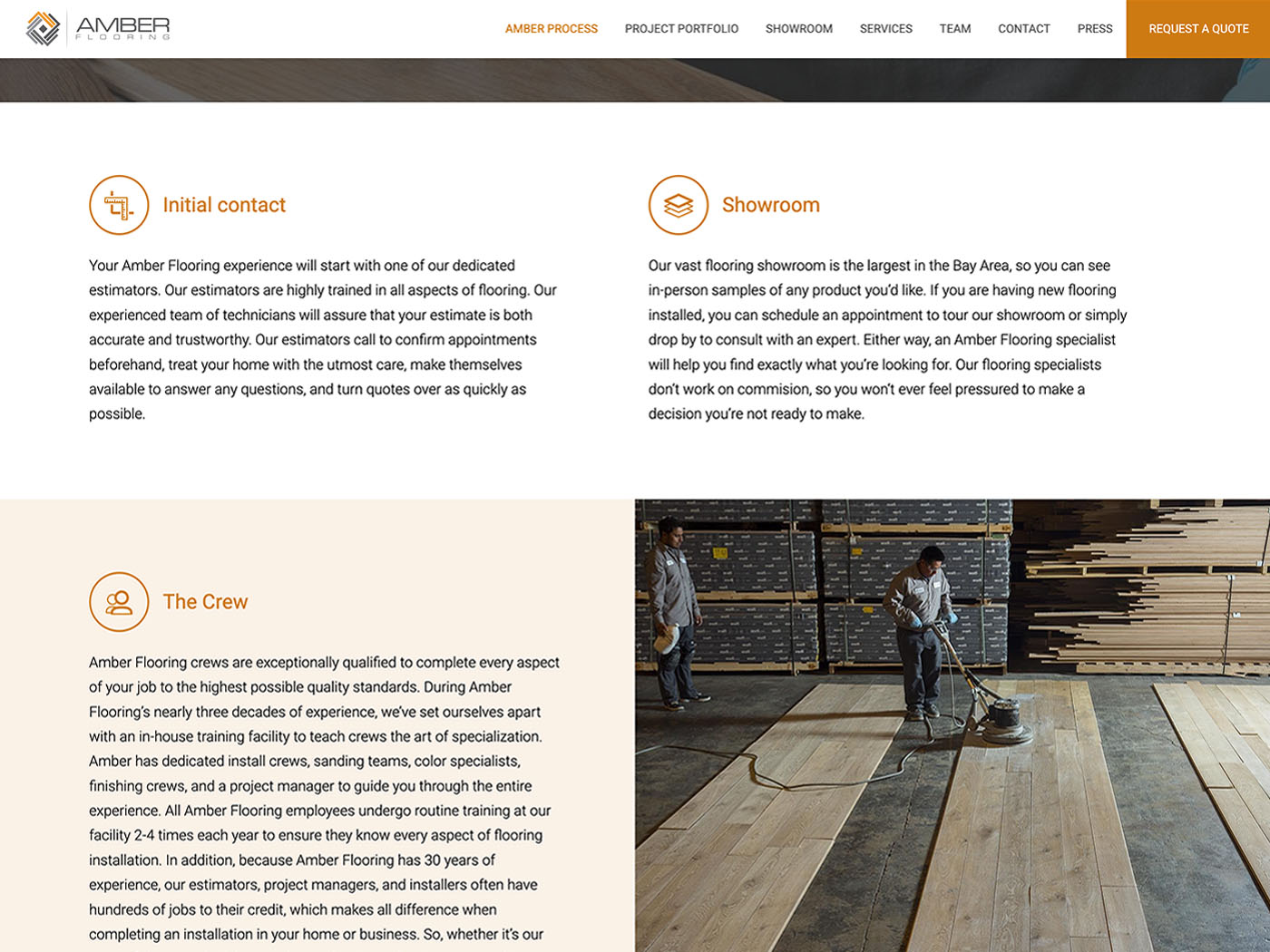 Amber Flooring Process Page