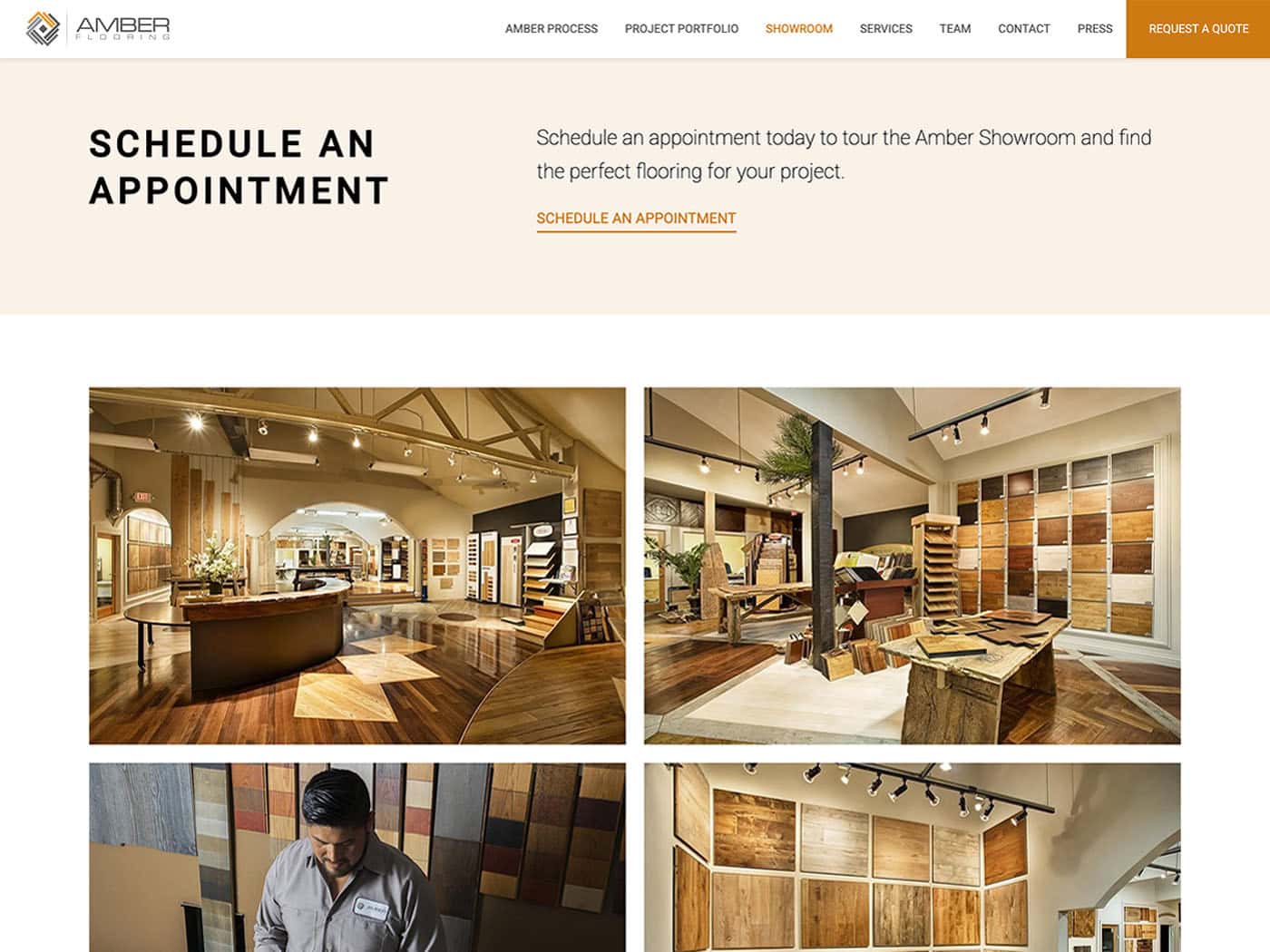 Amber Flooring Showroom Page