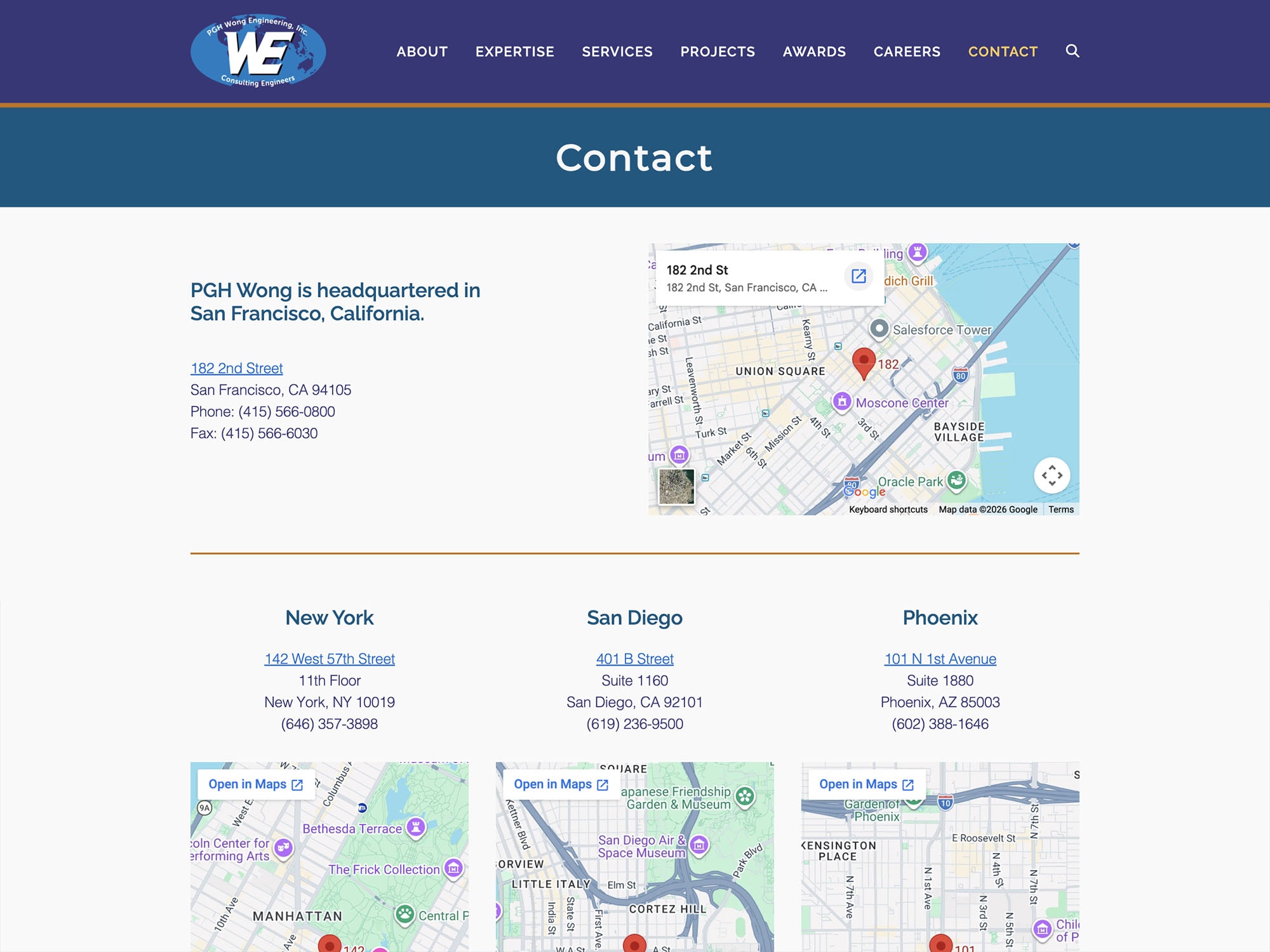 PGH Wong Engineering Contact Page