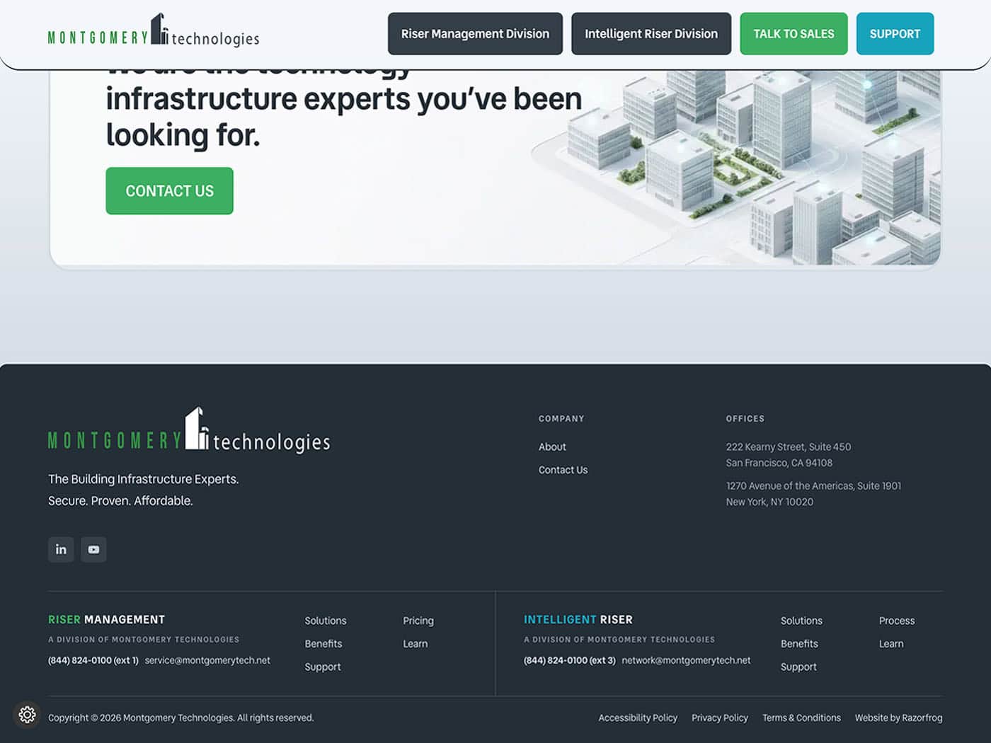 Montgomery Technologies Homepage 3 and Footer