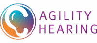 A Colorful Ear Icon Next To The Words “Agility Hearing” In Purple Text, Representing A Hearing-Related Business Or Service.