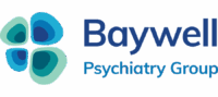 Baywell Psychiatry Group Logo With Four Overlapping Blue And Teal Shapes On The Left And The Company Name In Blue Text On The Right.