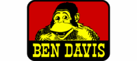 A Yellow Cartoon Gorilla Smiling On A Red Background, Above Bold Yellow Text Reading “Ben Davis” On A Black Strip.