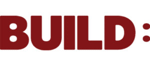 The Image Shows The Word “Build:” In Bold, Uppercase, Dark Red Letters On A Light Background.