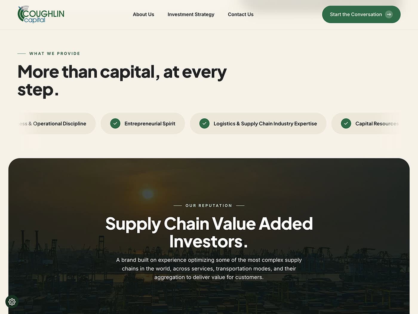 Coughlin Capital Homepage What We Provide