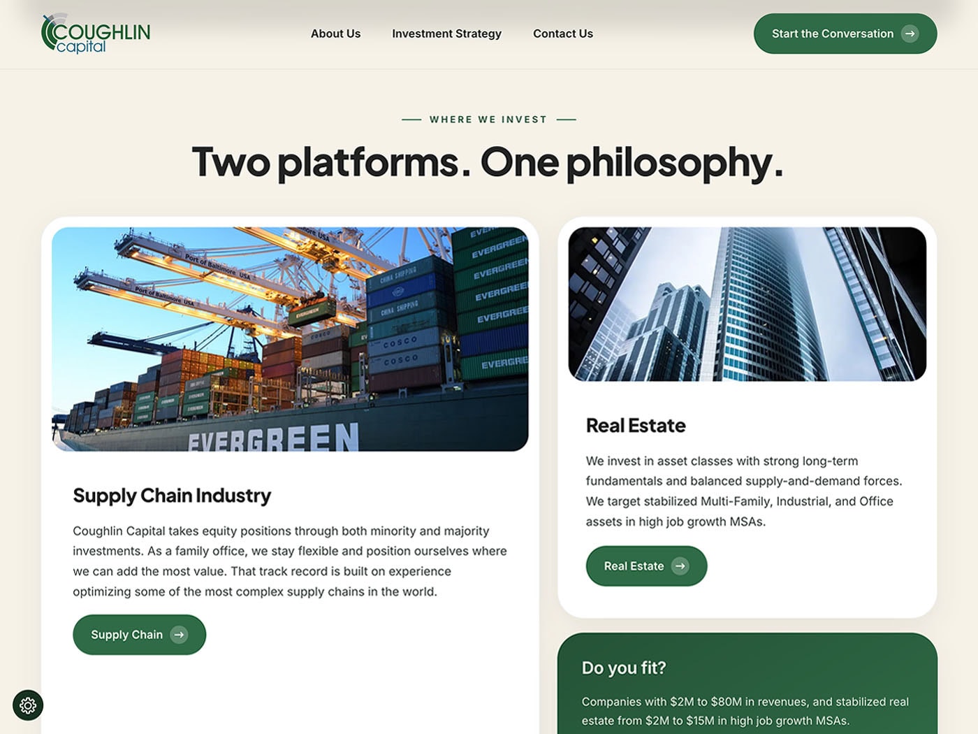 Coughlin Capital Homepage Where We Invest