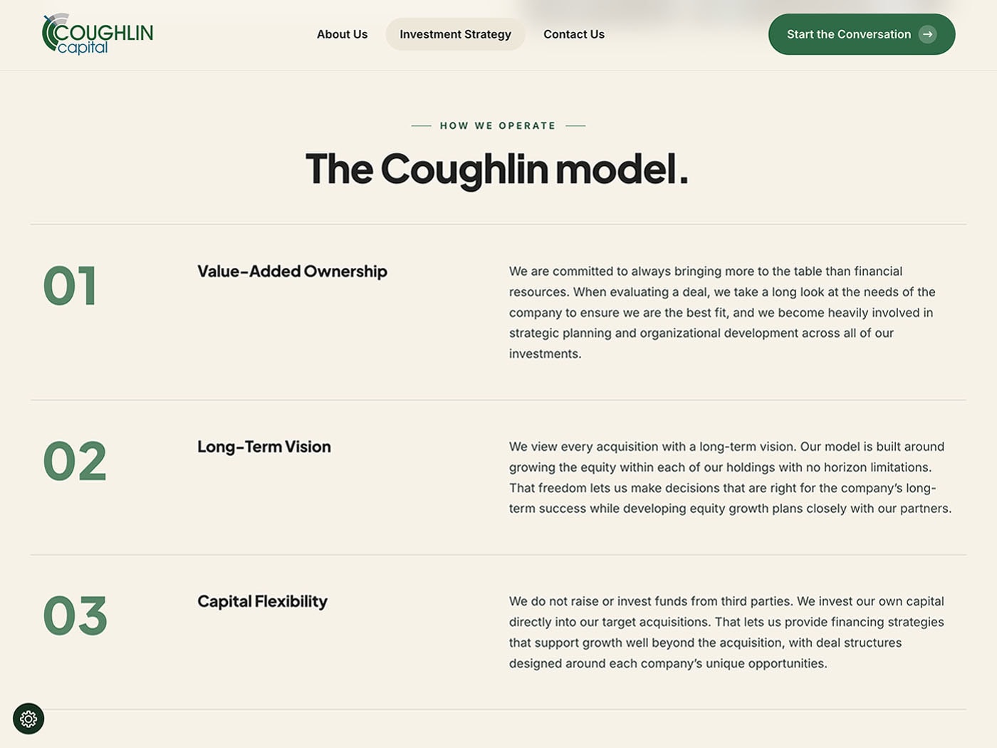 Coughlin Capital Investment Strategy