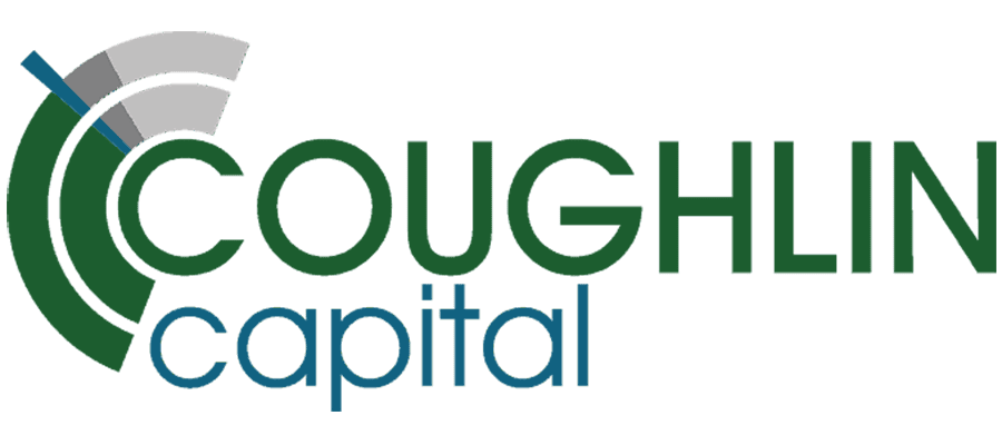 Coughlin Capital logo with stylized green and gray arcs on the left and “COUGHLIN” in green and “capital” in blue stacked to the right.