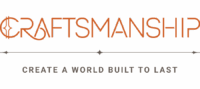 Text Reads “Craftsmanship” In Orange Stylized Font Above The Phrase “Create A World Built To Last” In Gray Capital Letters, With Decorative Gray Lines And Dots Separating The Two Texts.