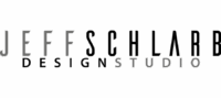 Logo With The Words “Jeff Schlarb Design Studio” In Bold, Modern Black And Gray Font On A Light Background.