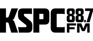 Black Text Logo Reads “Kspc 88.7 Fm” On A White Background.