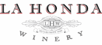 La Honda Winery Logo With Bold Red And Black Text, A Decorative Emblem Featuring “Lhw,” And The Words “Established 1999” And “Winery” Below.