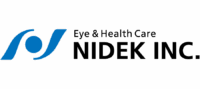 Logo With A Blue Abstract Design On The Left And The Text “Eye &Amp; Health Care Nidek Inc.” In Black On The Right.