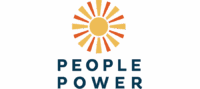 A Stylized Sunburst Icon In Orange And Yellow Is Above The Words “People Power” In Bold, Dark Blue Letters.