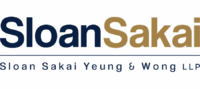 Logo For Sloan Sakai Yeung &Amp; Wong Llp. “Sloan” Is In Dark Blue, “Sakai” In Gold, And The Full Firm Name Is Written Below In Blue On A Light Background.